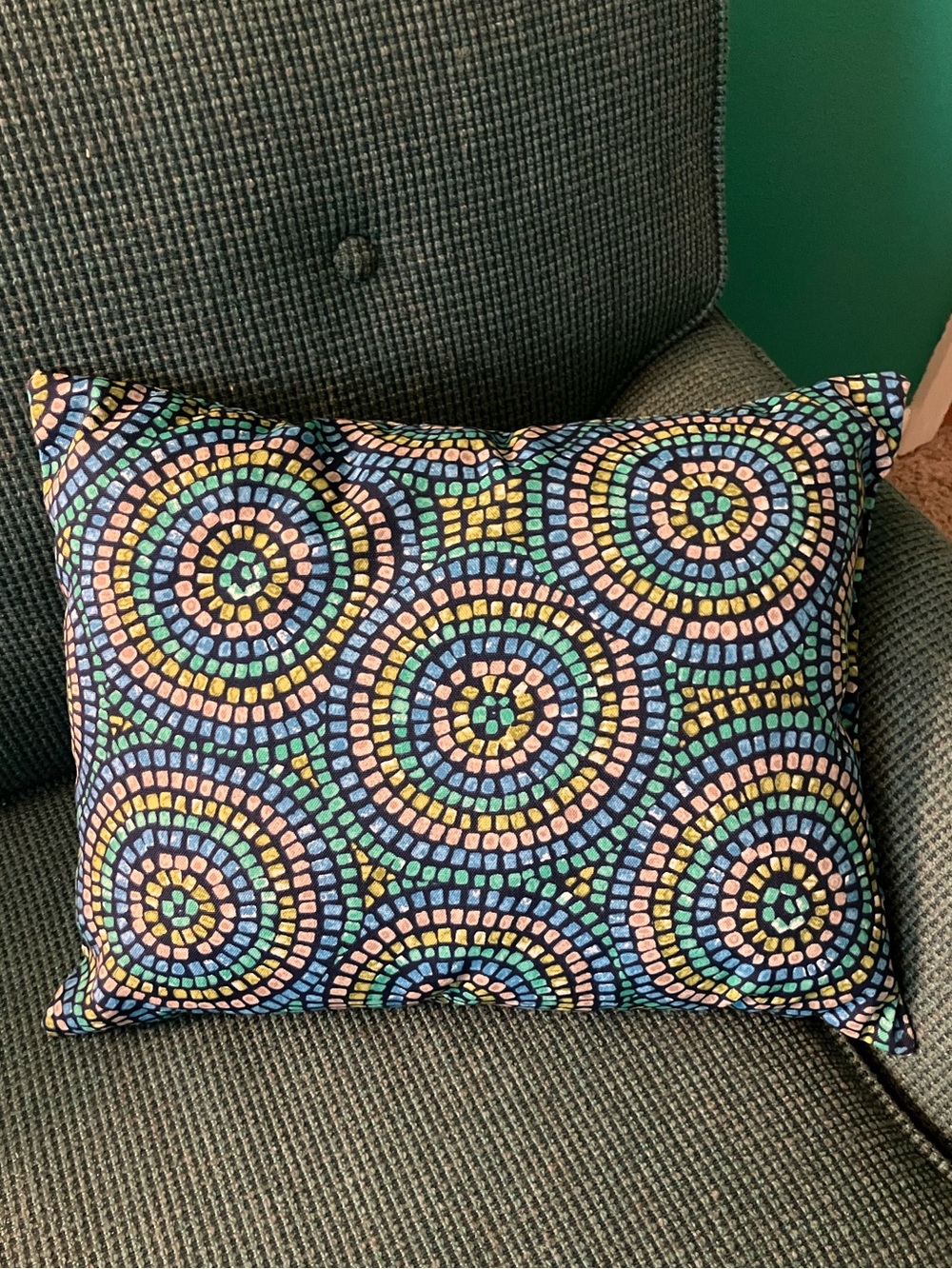 Multicolor Circular Mosaic Decorative Pillow - Home Accents